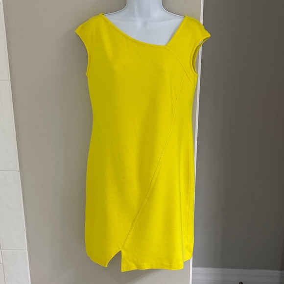 St. John Dresses & Skirts - St. John Bright Yellow Asymmetrical Dress